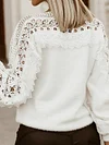Lace Split-Joint Hollow Fashion Casual Sweater Tops