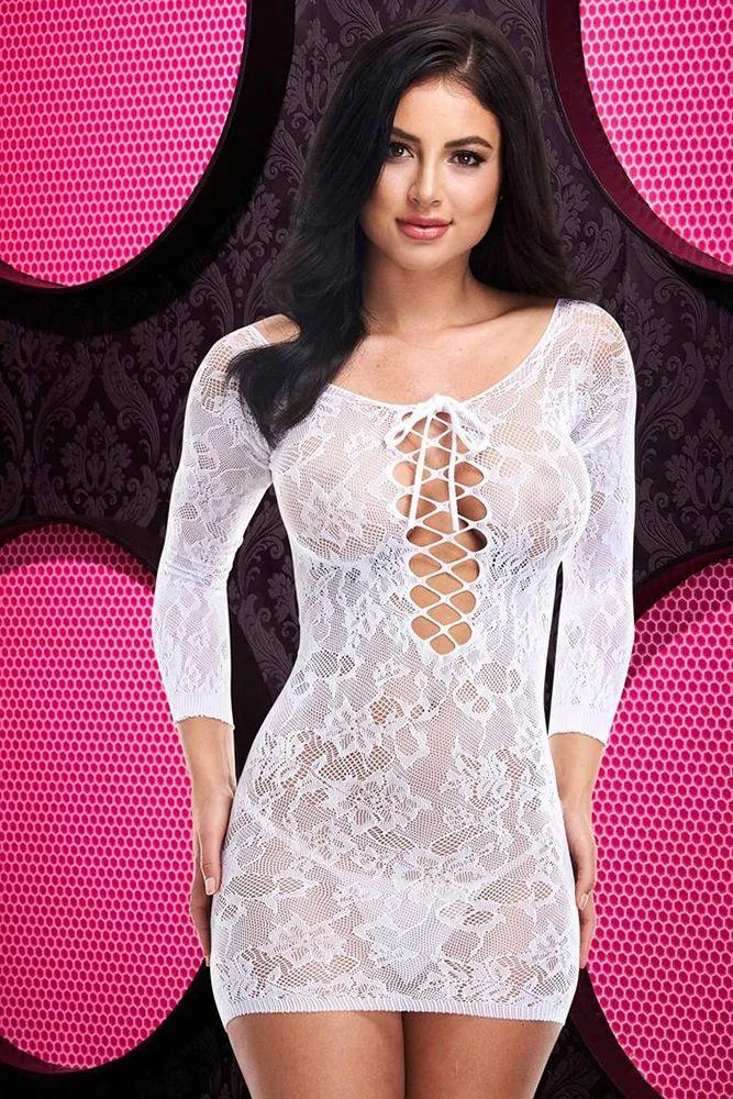Pornhint Lace off the Shoulder Mini Dress