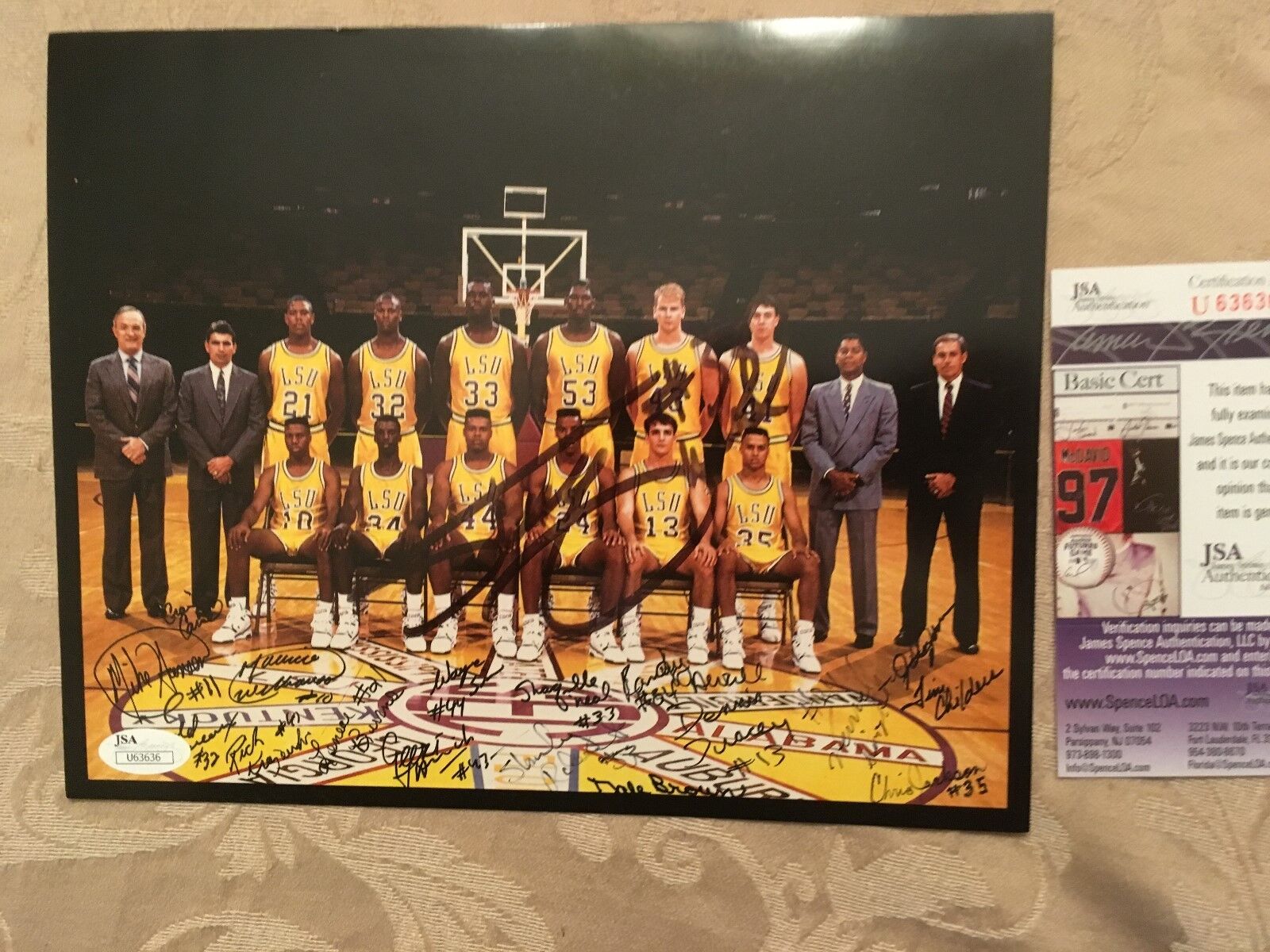 Shaquille O'Neal Early LSU Autographed 8 x 10