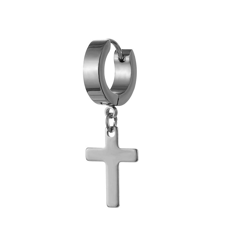 Minimalist Cross Titanium Steel Drop Earrings 1 Piece