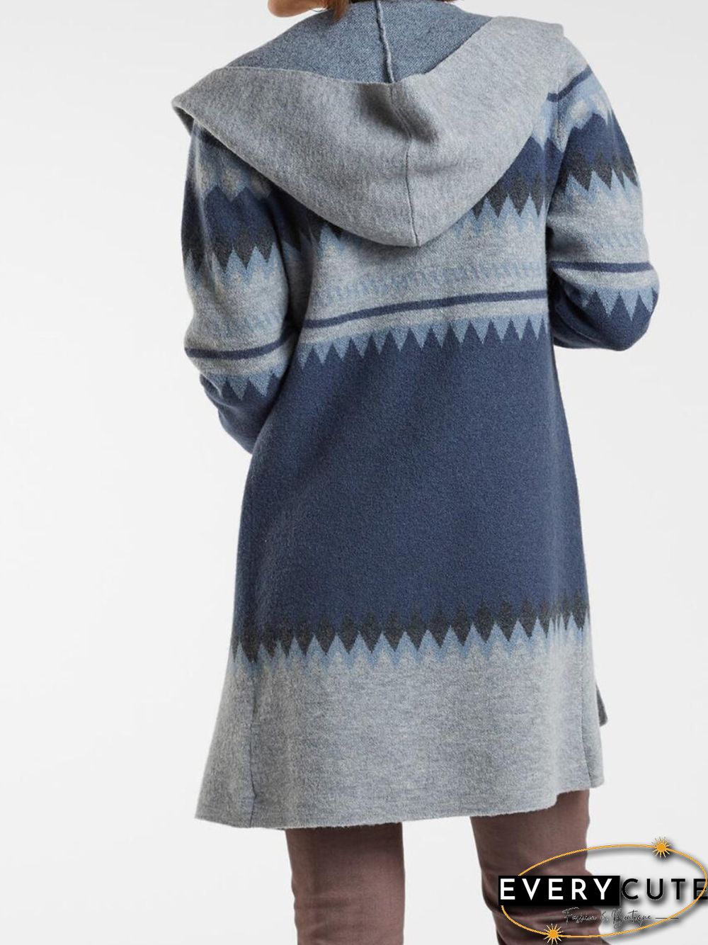 Vintage Ombre Autumn Split Joint Long sleeve Shawl collar Wool-Blend Jacket for Women