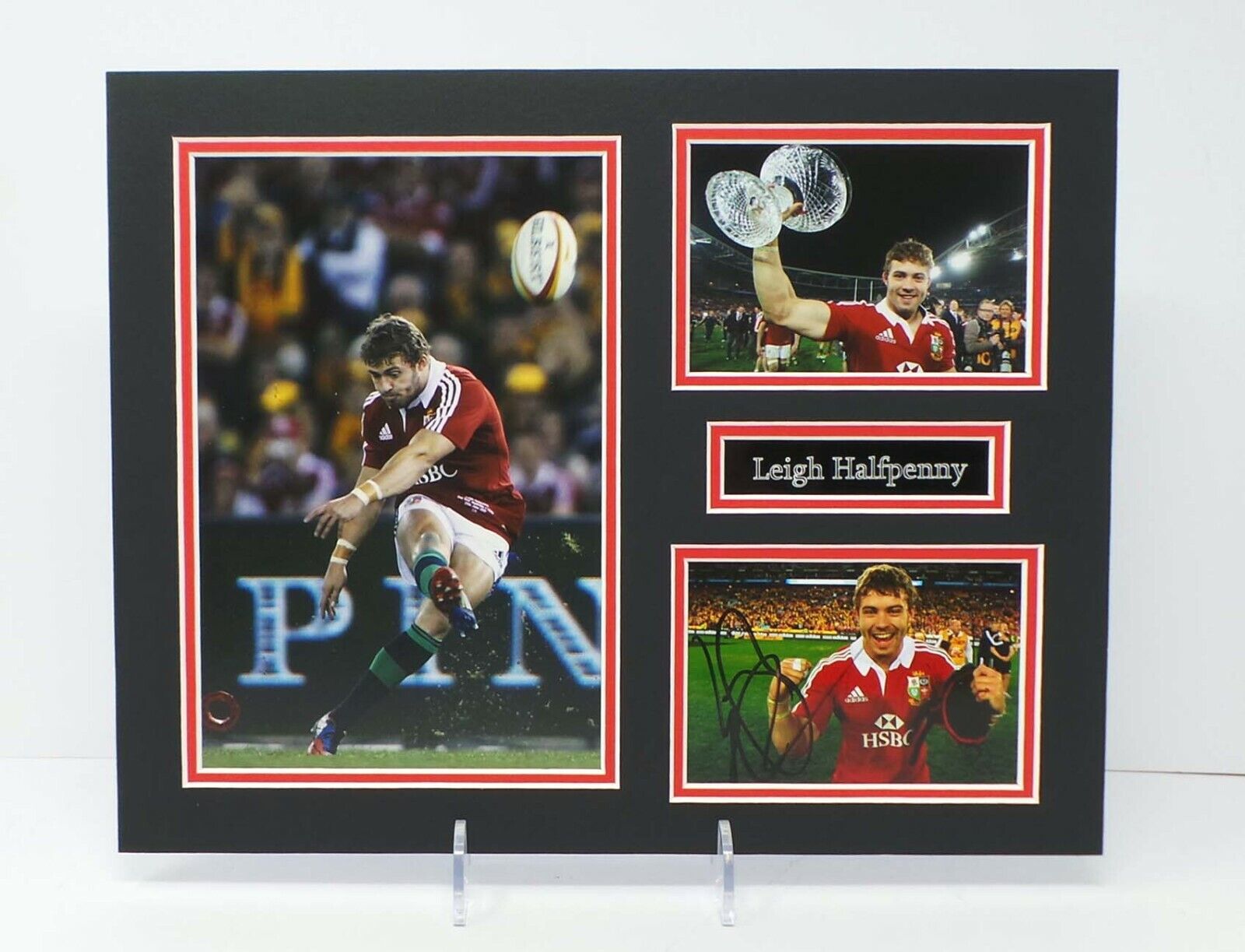 Leigh HALFPENNY Signed Mounted 14x11 Photo Poster painting Display AFTAL RD COA Wales Rugby