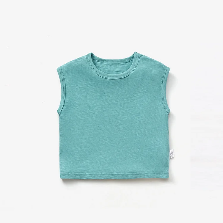 Toddler Solid Color Simple Casual Tank Top