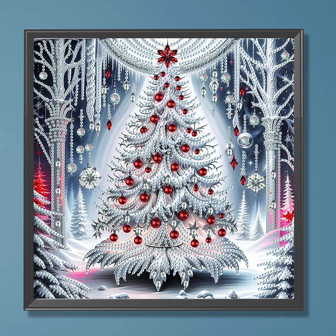 Xmas Tree Special Shaped 5D DIY Partial Drill Diamond Art Kit Home Decor 30x30cm