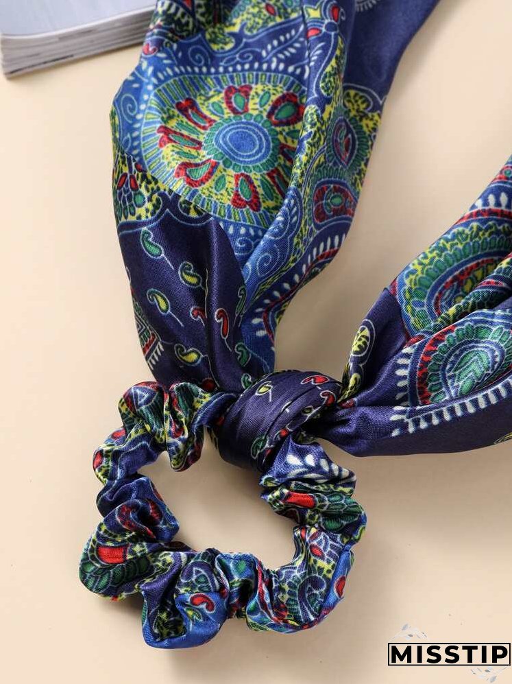 Paisley Print Scarf Hair Tie