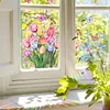 Colorful Tulips Butterfly Window Static Sticker Home Decor