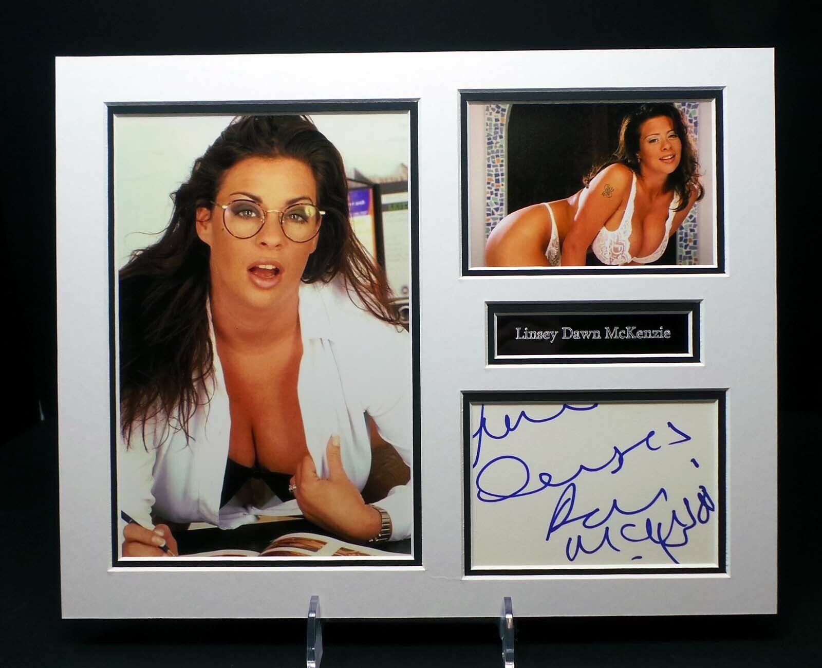 Linsey Dawn McKENZIE Glamour Model Signed Mounted Photo Poster painting Display AFTAL RD COA