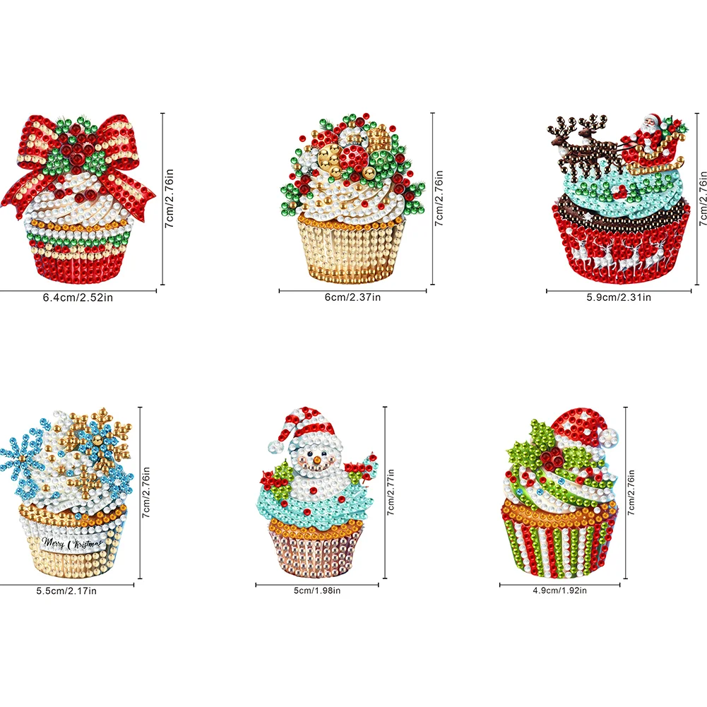 6Pcs DIY Christmas Cake Diamond Painting Hooks Christmas Diamond Art Wall Hooks