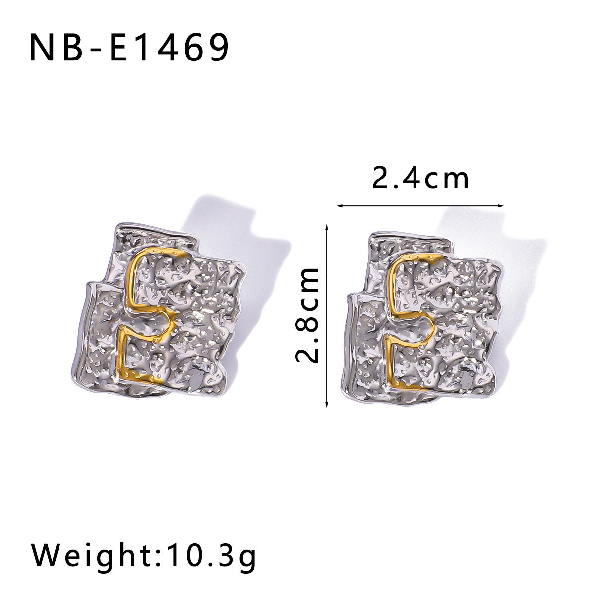 IG Style Irregular Geometric Stainless Steel Electroplating Earrings