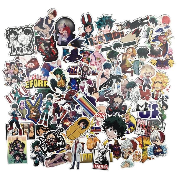30/50/73 Pcs My Hero Academia Anime Sticker Skateboard Waterproof Phone PS4 Suitcase Case Laptop Skateboard Stickers Decal Toys Gifts for Kids - Shop Trendy Women's Fashion | TeeYours