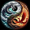 (40*40cm)Dragon Phoenix - Full Round Drill Diamond Painting