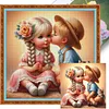 Boy Kissing Girl-11CT Stamped Cross Stitch 40*40cm tapestrymarket