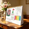 Flowers DIY 12-Month Diamond Art Desk Calendar Creative Design