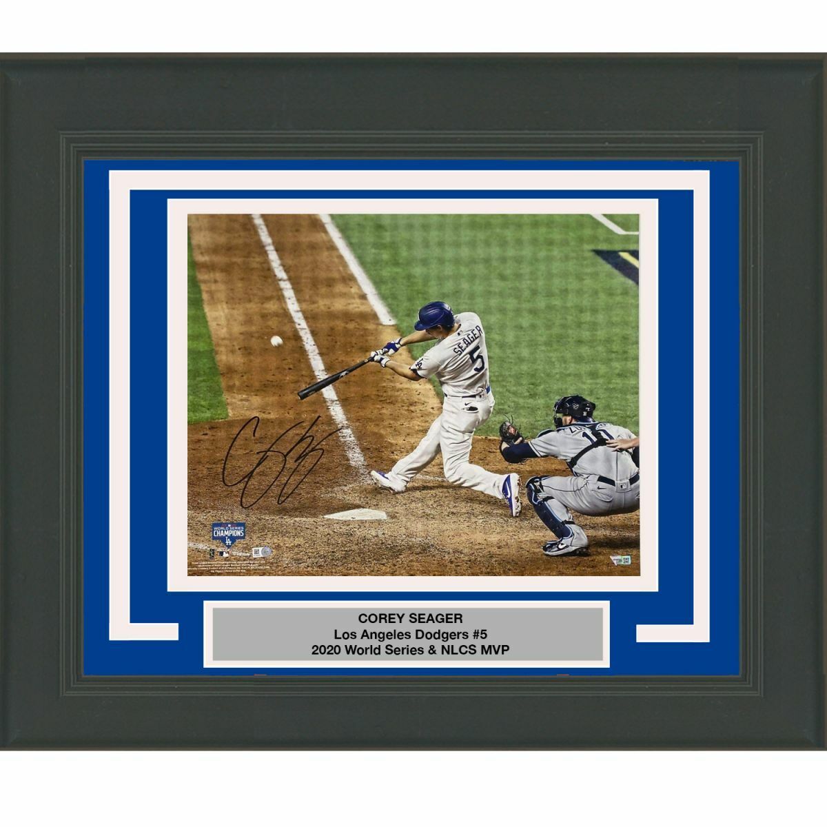 FRAMED Autographed/Signed COREY SEAGER World Series 16x20 Photo Poster painting Fanatics COA