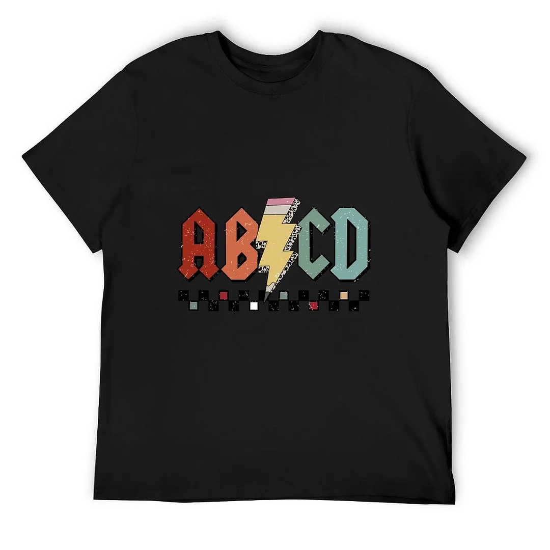 Printed Unisex Short Sleeve Cotton T-shirt for Men and Women Pattern ABCD