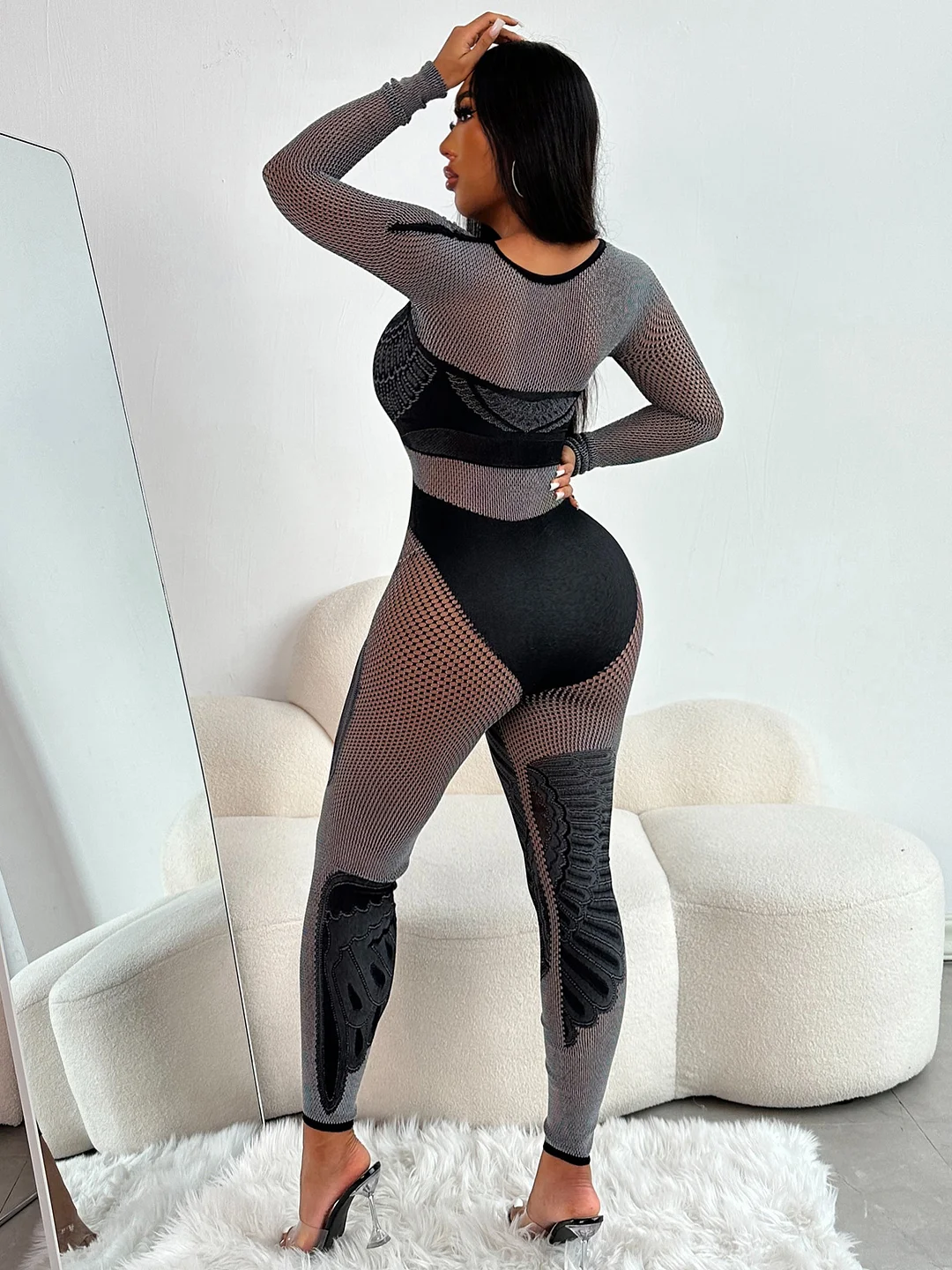 Uveng Uveng 2024 Women's Two-Colored Tight-Studded Long-Sleeved Trousers