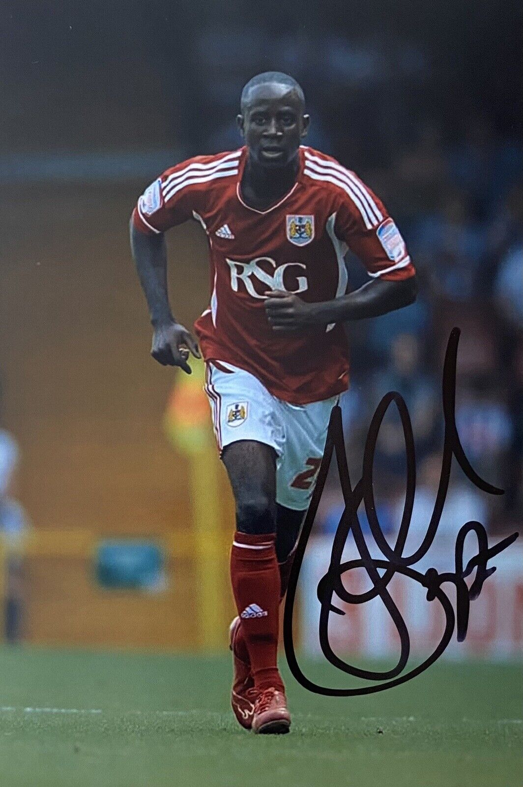 Albert Adomah Genuine Hand Signed Bristol City 6X4 Photo Poster painting