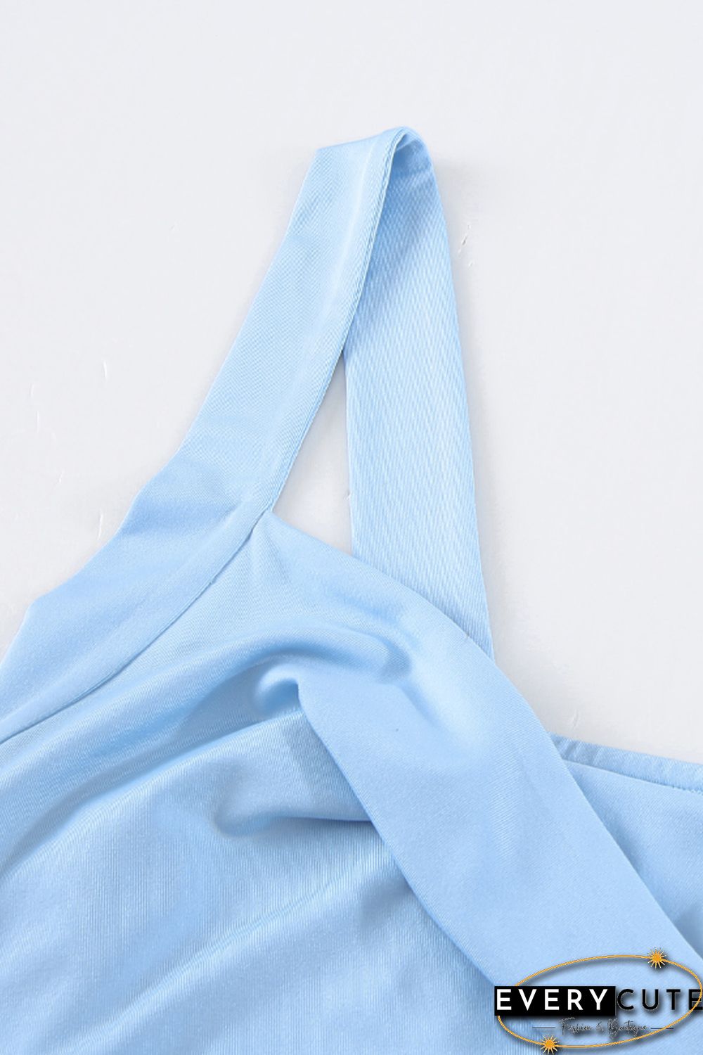 Sky Blue Twist Ruched Bodycon Dress