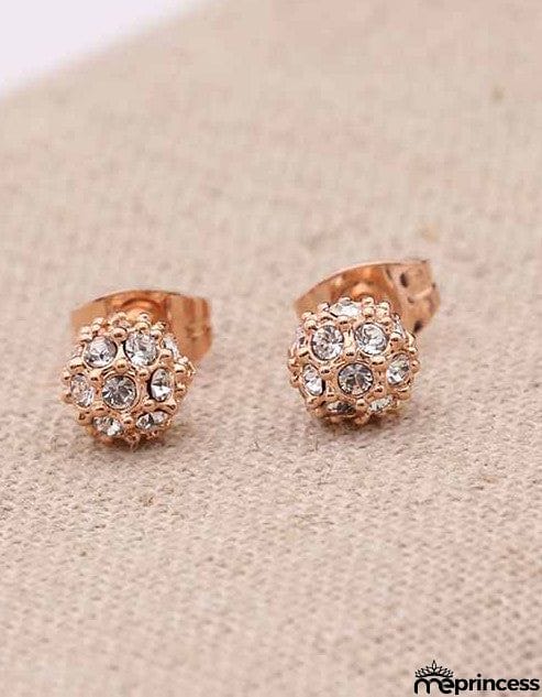Gold Jewelry Crystal Earrings