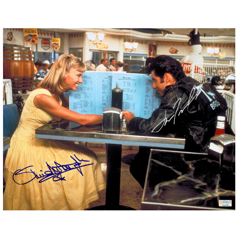 Olivia Newton-John & John Travolta Autographed Grease Scene 11x14 Photo Poster painting