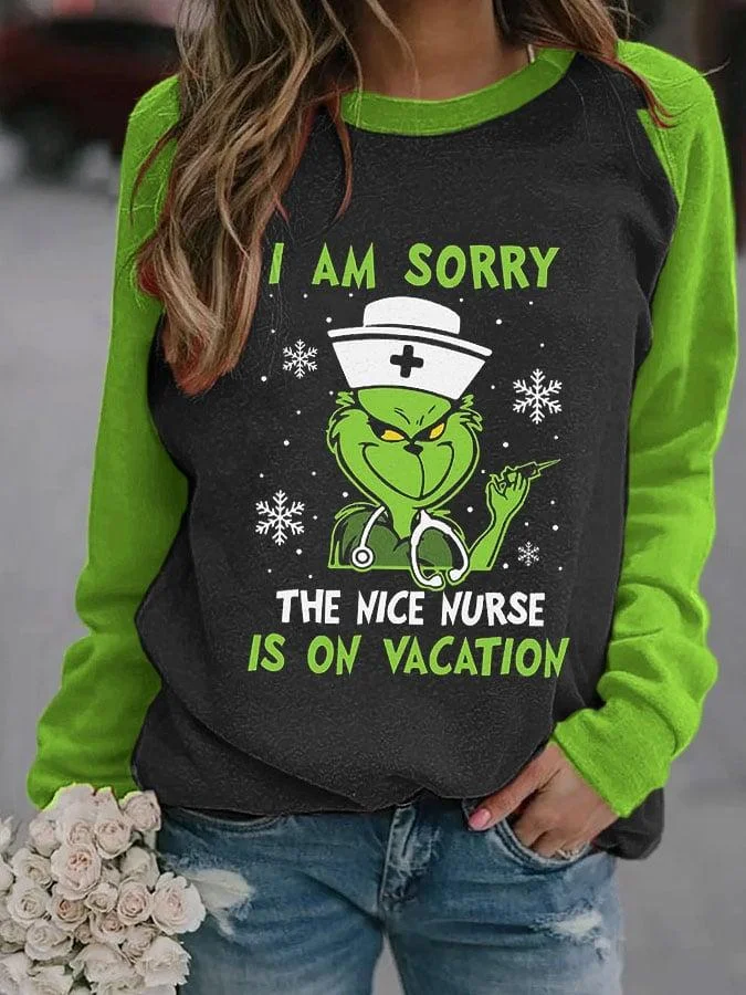 womens-ginch-im-sorry-the-nice-nurse-is-on-vacation-snowflake-print-sweatshirt