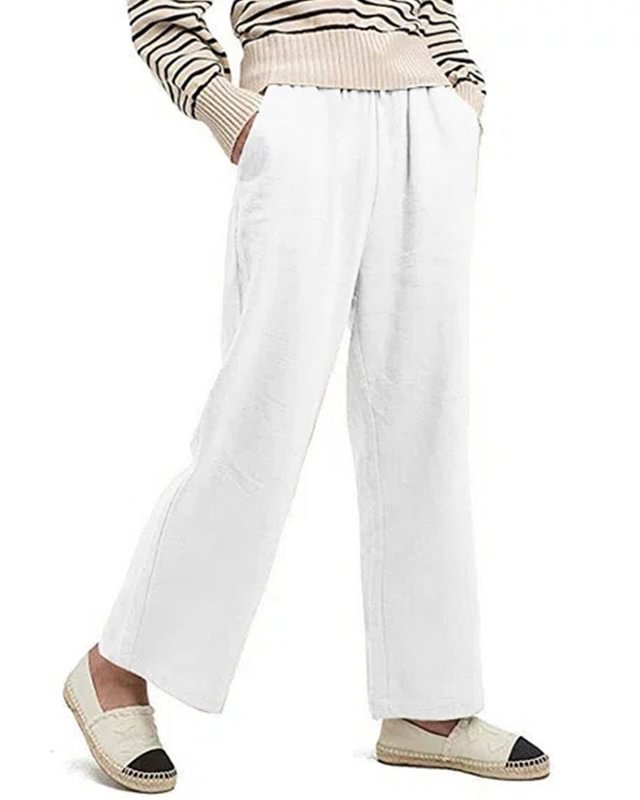 Early autumn new solid color simple trousers