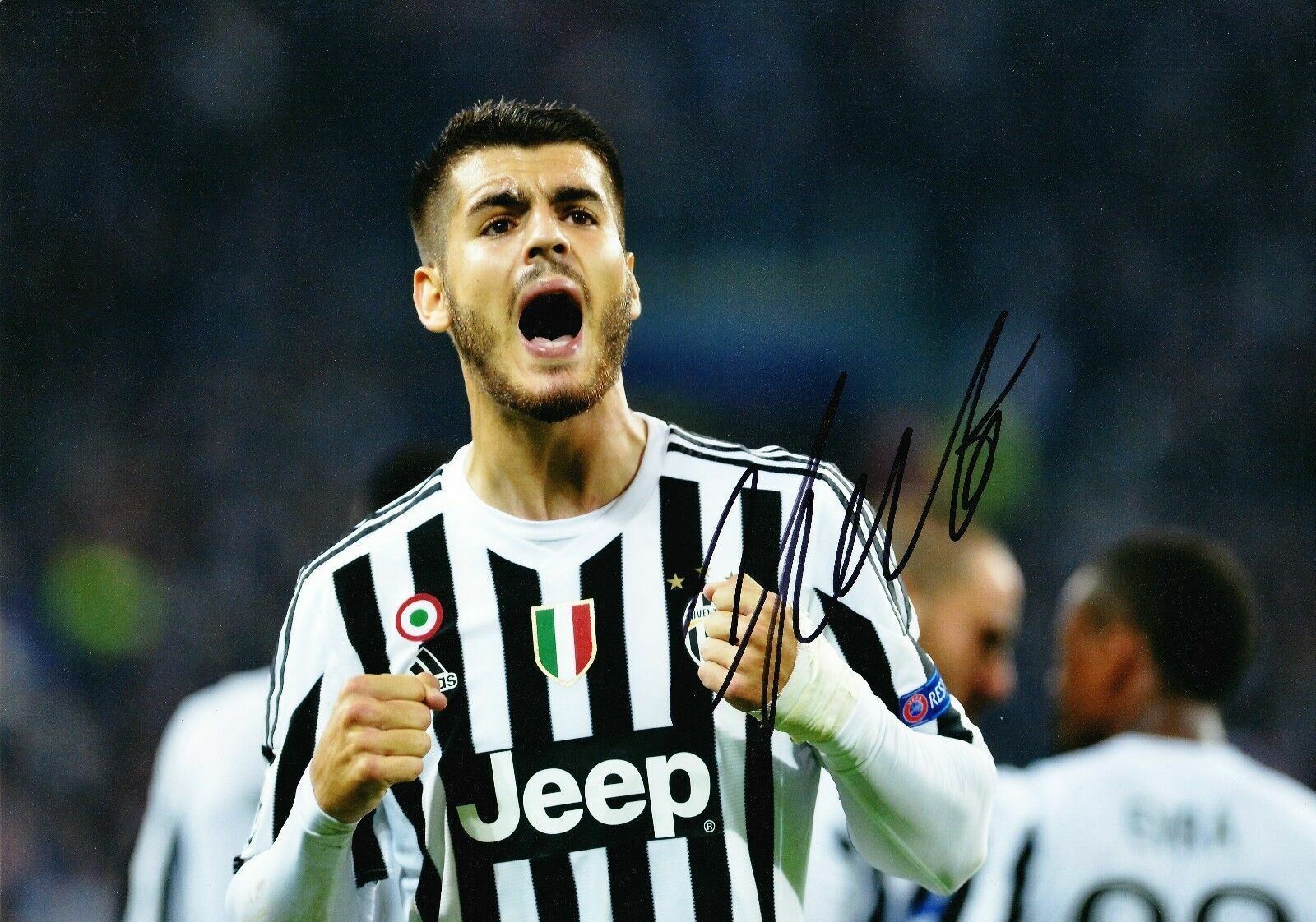 Alvaro Morata Signed 12X8 Photo Poster painting Juventus Genuine Signature AFTAL COA (1809)