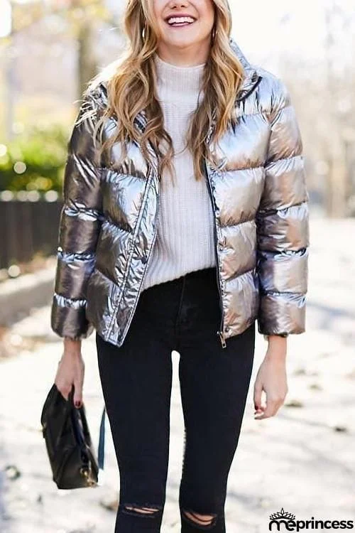 Silver Puffer Jacket