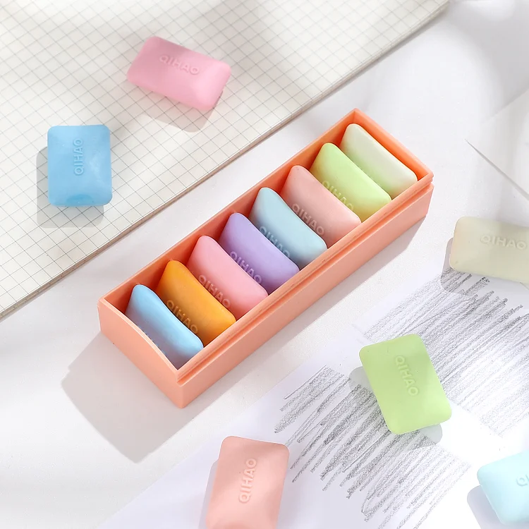 Journalsay 8 Pcs/set Macaron Color Kawaii Chewing Gum Shaped Eraser Set