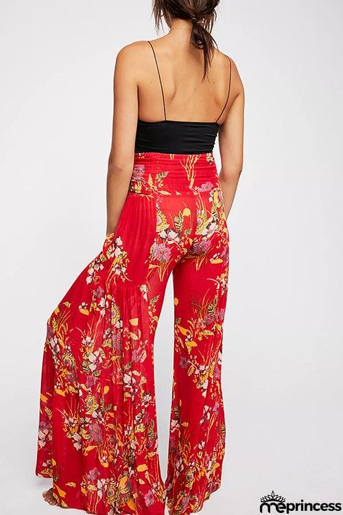 Print Belted Palazzo Pant