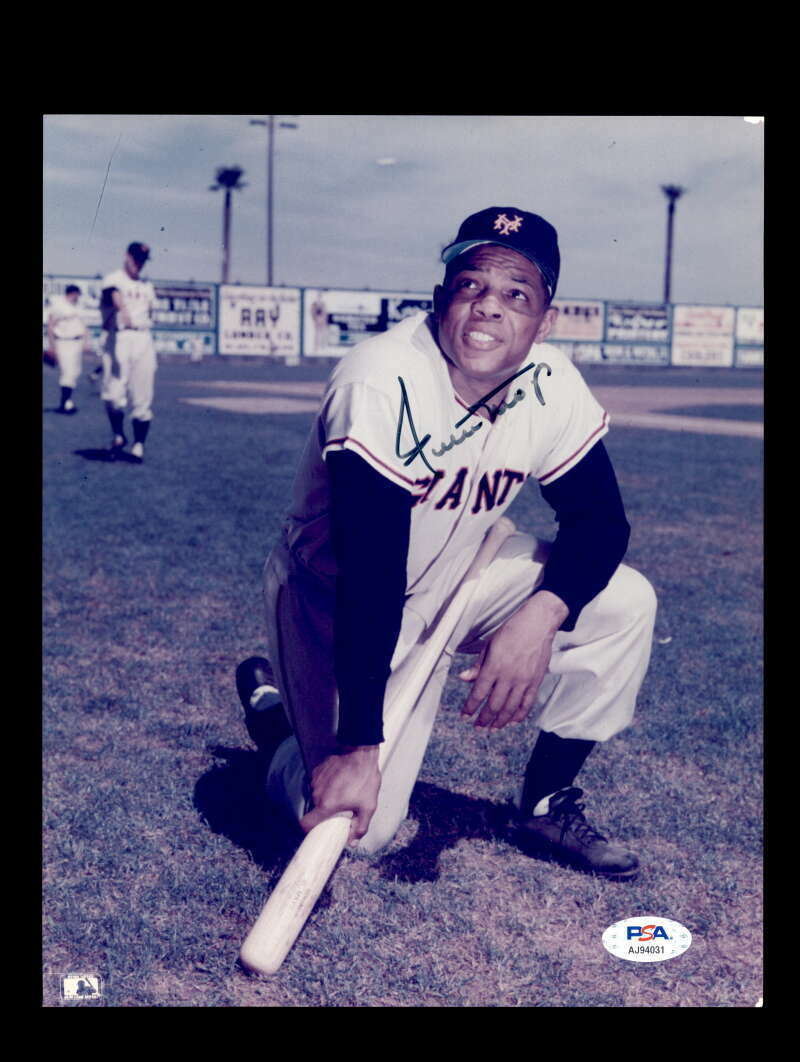 Willie Mays PSA DNA Cert Signed 8x10 Photo Poster painting Giants Autograph