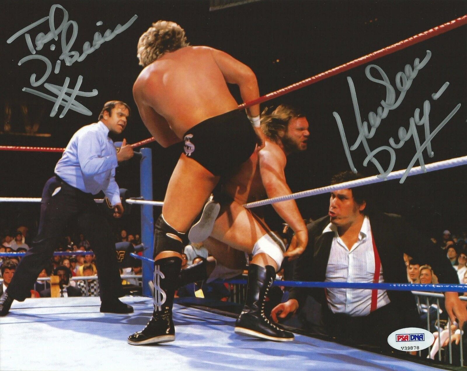 Million Dollar Man Ted DiBiase Hacksaw Jim Duggan Signed WWE 8x10 Photo Poster painting PSA/DNA