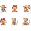 6Pcs Acrylic Valentine Day Love Bear Diamond Art Refrigerator Magnets Sticker