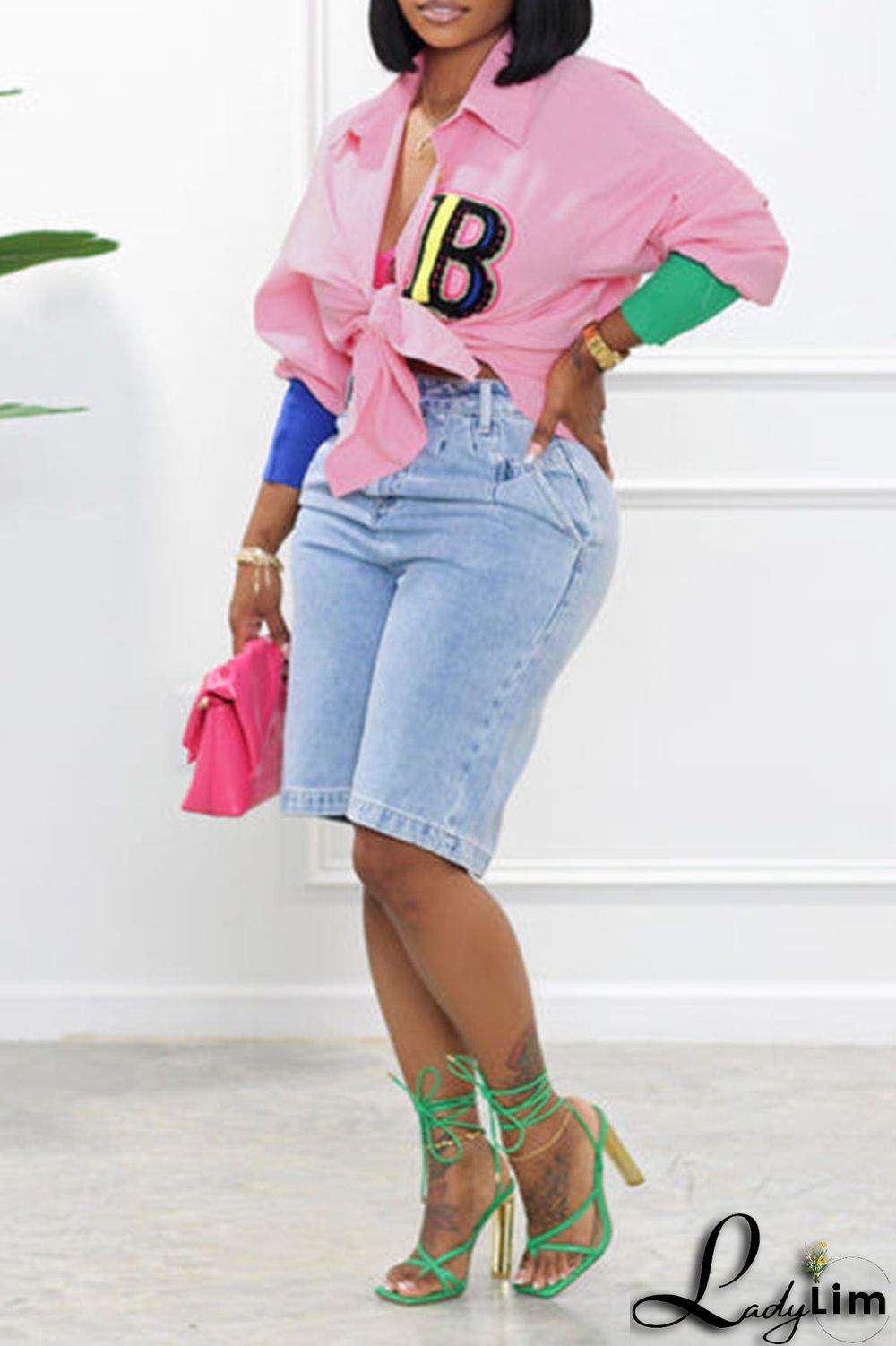 White Casual Solid Embroidered Patchwork Buckle Turndown Collar Tops