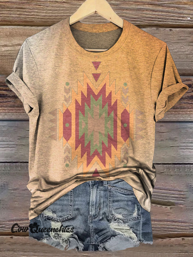 Vintage Aztec Print Casual Shirt Multicolor / S