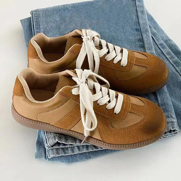 Women's Retro Contrast Color Strappy Flat Casual Shoes shopify Stunahome.com