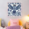 Blue And White Porcelain Owl-11CT Stamped Cross Stitch 50*50cm/19.69*19.69in tapestrymarket
