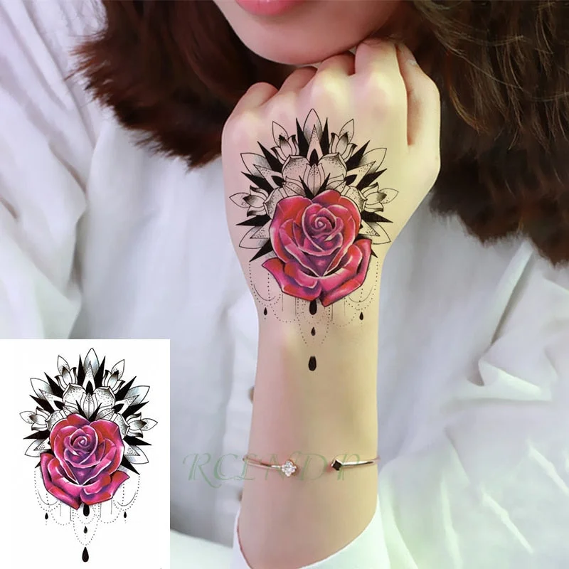 Waterproof Temporary Tattoo Sticker Japanese cartoon anime snake flower Fake Tatto Flash Tatoo for Girl Women Men