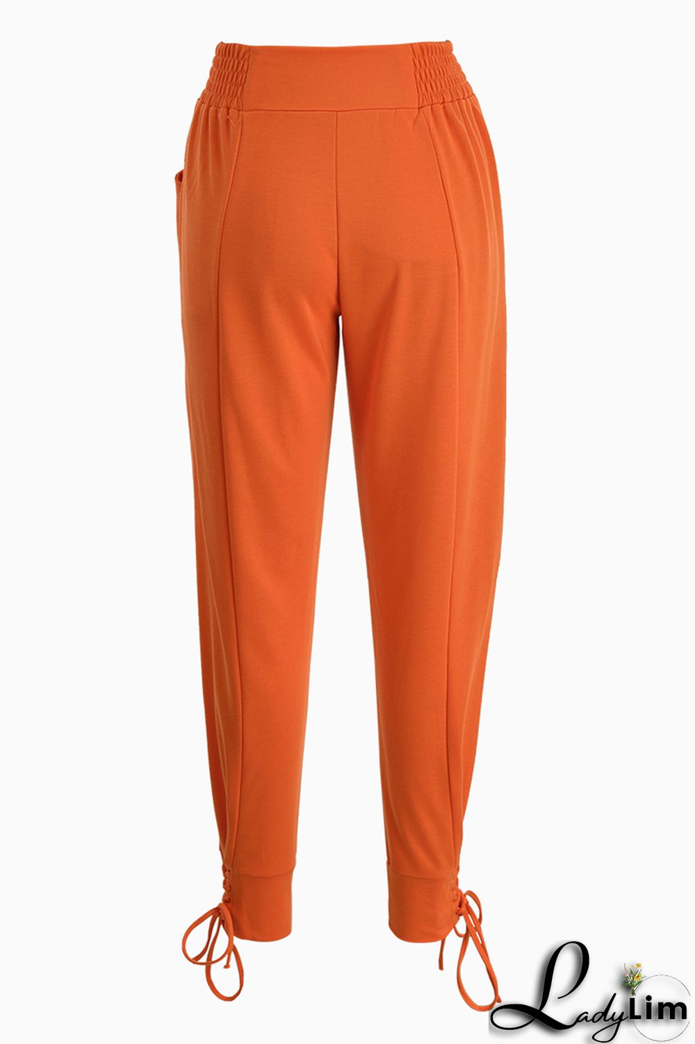 Black Fashion Casual Solid Basic Regular High Waist Trousers