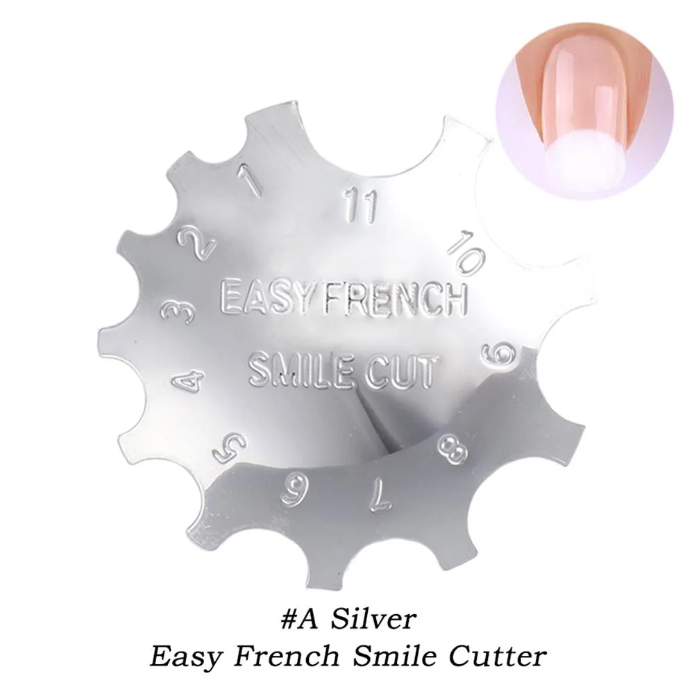 Stainless Steel Easy French Line Edge Nail Tool Cutter Nail Stencil Edge Trimmer Multi-size Nail Manicure Nail Art Styling Tool-Nail Inspo