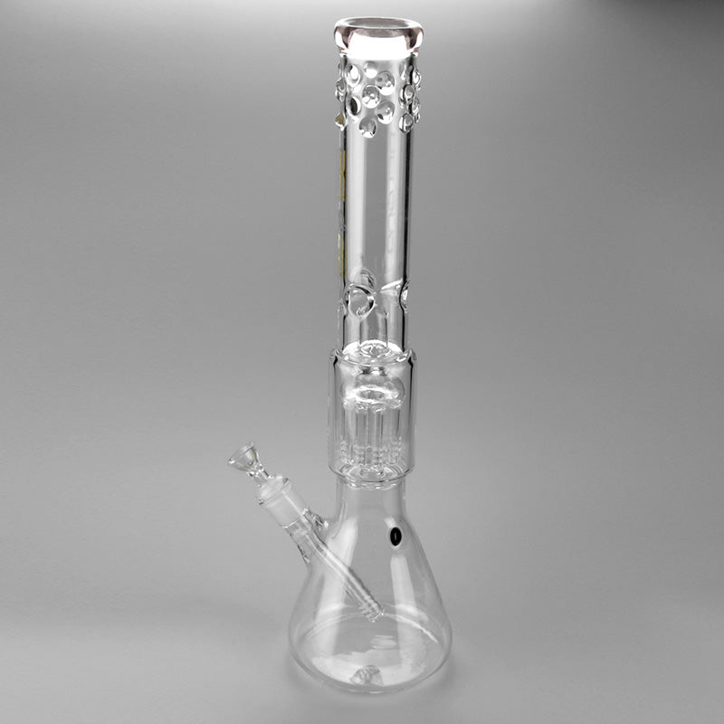 Pink Beaker Flame Glace Glass Bong 19" Tall