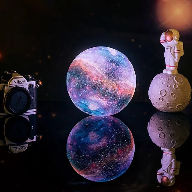 3D Print Star Moon Lamp Colorful Change Touch Home Decor Creative Gift Usb Led Night Light Galaxy Lamp 16 Colors Touch Remote Control