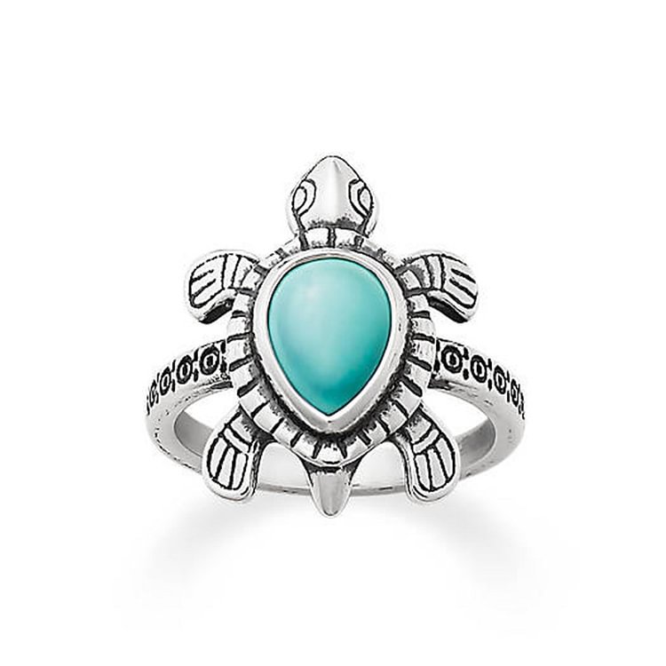 Creative Turquoise Turtle Protection Ring