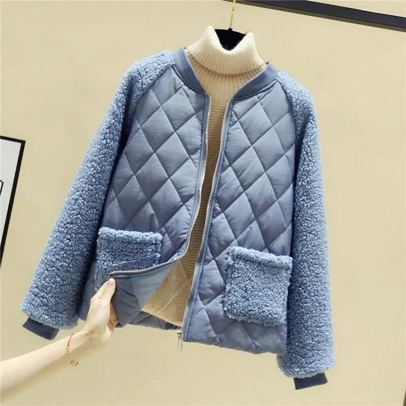 Winter Jackets Women 2021 Casual Solid Thick Warm Jacket Coats Stand Collar Pockets Female Down Outwear Chaquetas Parkas Mujer 1103