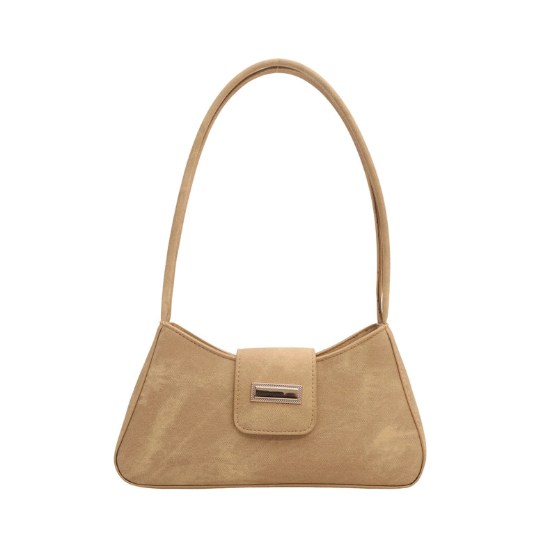 Women’s Medium Pu Leather Solid Color Streetwear Zipper Underarm Bag