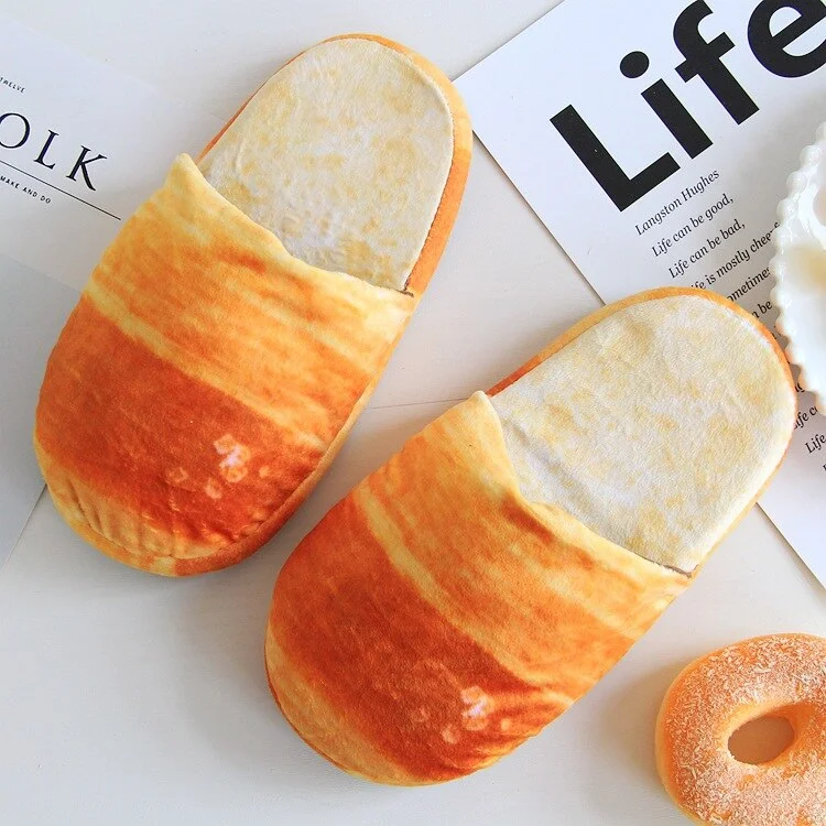 Winter Woman Slippers Memory Foam Indoor Slippers Soft Comfy House Slippers Lovely Cartoon Bread Shoes for Women