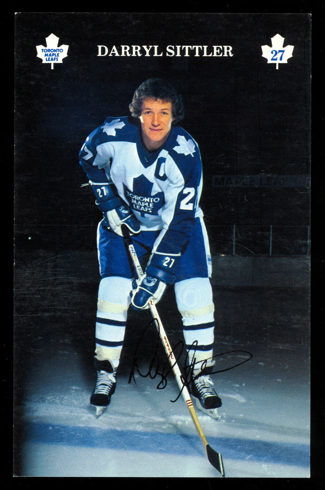 1970'S ORIGINAL TEAM ISSUE Darryl Sittler TORONTO MAPLE LEAFS POST CARD Photo Poster painting NM