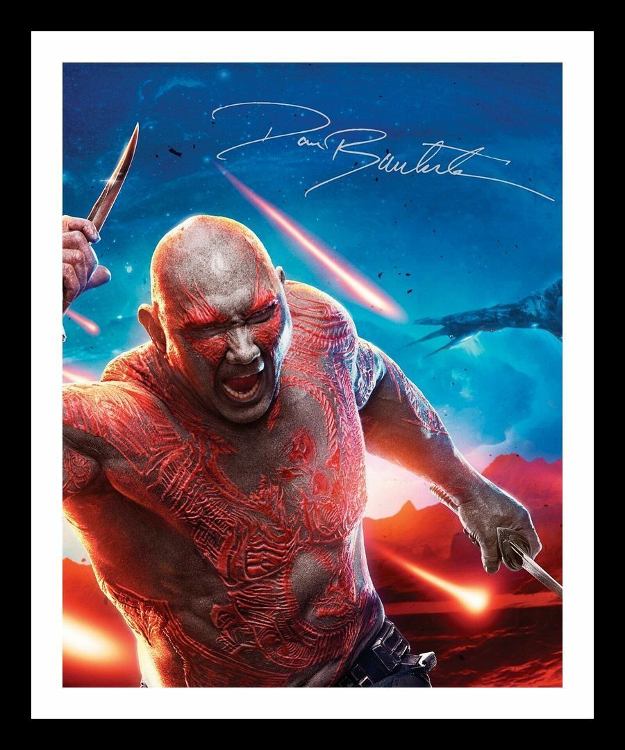 Dave Bautista - Drax -Guardians Of The Galaxy Signed & Framed Photo Poster painting