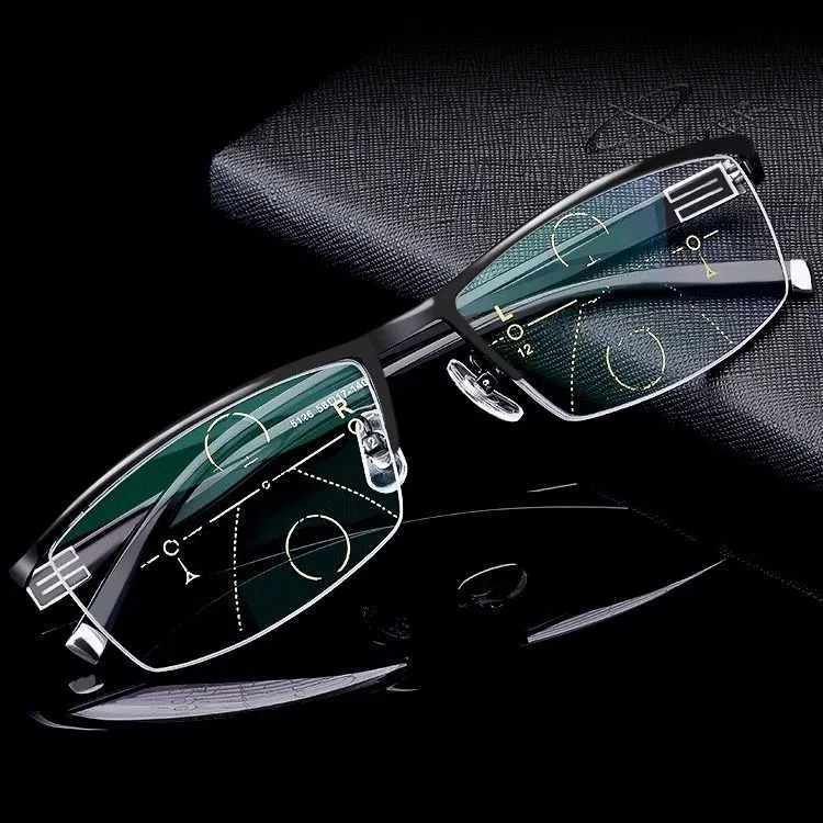 Photochromic progressive reading glasses, adjustable vision Bifocal ...