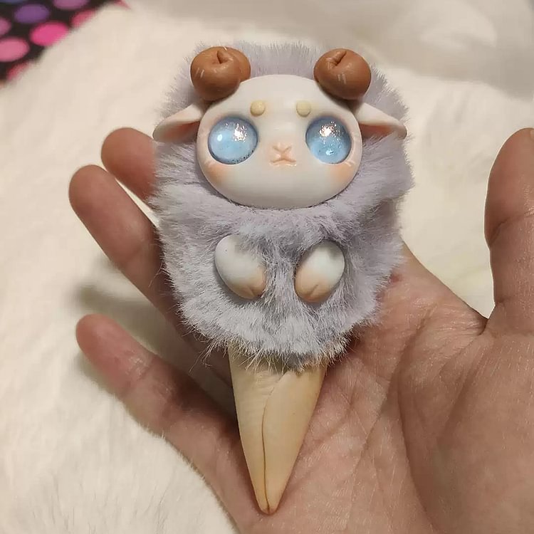 Mythical Creatures Ice Cream Doll Fantasy Creature Sheep Animal Cone Doll Handmade Gift